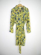 Diane Von Furstenberg Dress Prita Shirt Yellow Floral Silk Blend Size XL