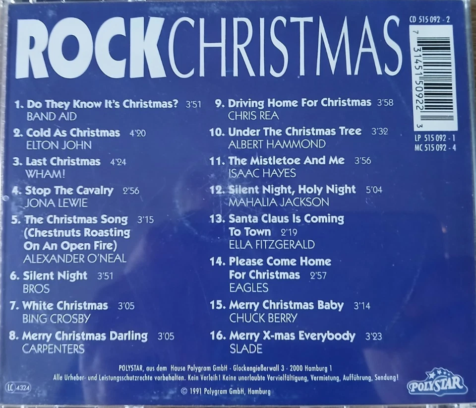 ROCK CHRISTMAS - Various - CD-Album / Polystar 1991, 515 092-2 - Bild 3 von 3