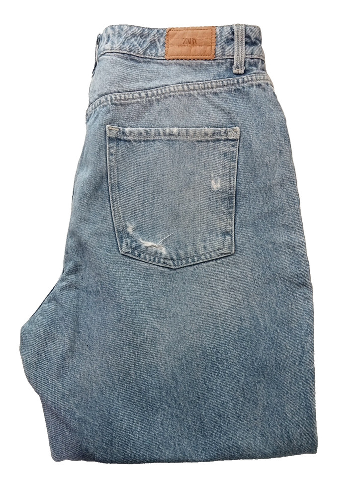 Zara Ripped Jeans Light Blue Size US 10