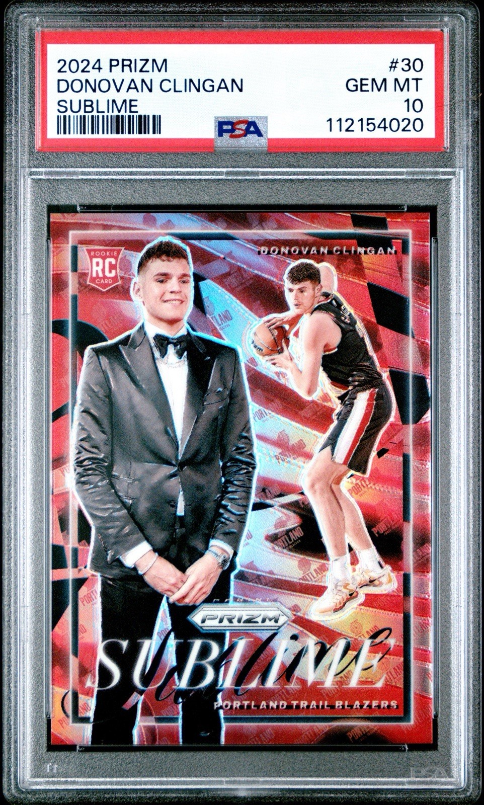 2024 Prizm Donovan Clingan Sublime #30 SSP Gem Mint PSA 10 Portland Trailblazers