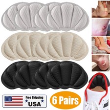 6Pairs Adhesive Back of Heel Cushion Pads,Heel Grips Inserts for Women Men Boots