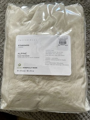 2 Pottery Barn Ivory Alpine  Fur  Shams - Easy care machine wash, zipper on/off