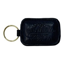 Vintage TR Bentley Black Leather Car Key Fob Keychain OEM Premium