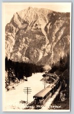 Mt Field Kicking Horse Canyon British Columbia Passenger Train RPPC Postcard BC