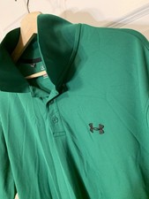 UNDER ARMOUR Men's Sz 2XL Green Heatgear Loose-Fit Short Sleeve Polo