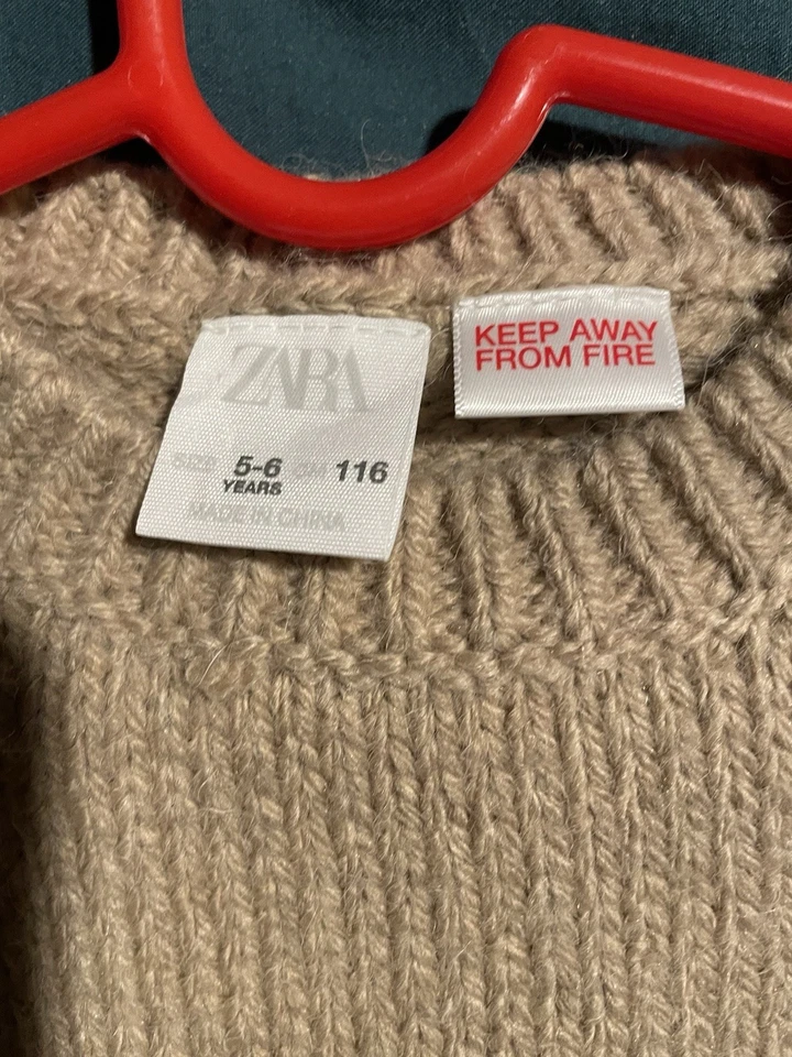 Zara девочек ясельного возраста платье, клетку платье, с вязаный жилет, 5-6y девочек - Изображение 3 из 4