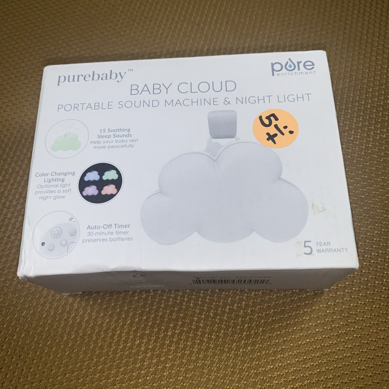 Pure Enrichment Baby Cloud Portable Sound Machine & Night Light Color Change NEW