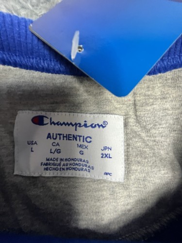 Champion Pullover Fleece Sweatshirt Rundhals Blau Herren Größe Large Neu mit Etikett - Bild 8 von 9