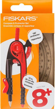 Fiskars Plastic Compass and Protractor Set - Math Geometry Set for Kids 8 - Bac