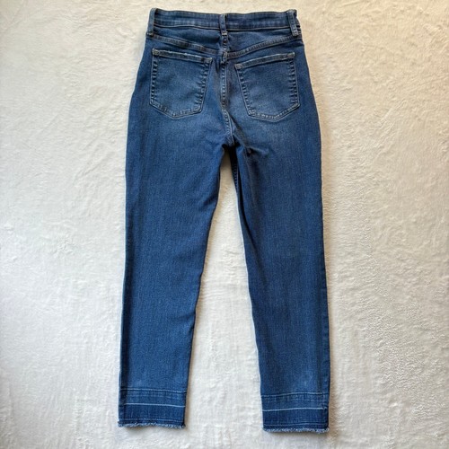 Gap Teen Jeans Girls Sz 16 Blue Sky High Skinny Ankle Distressed Raw Hem Denim - Picture 13 of 14