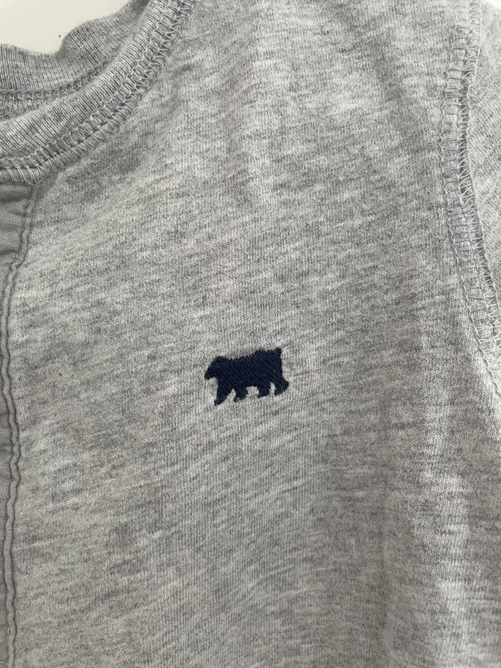 Camisa Carter's Niños Niños Henley Bordada Oso 100% Algodón Manga Larga Gris 4 Foto 4 de 4