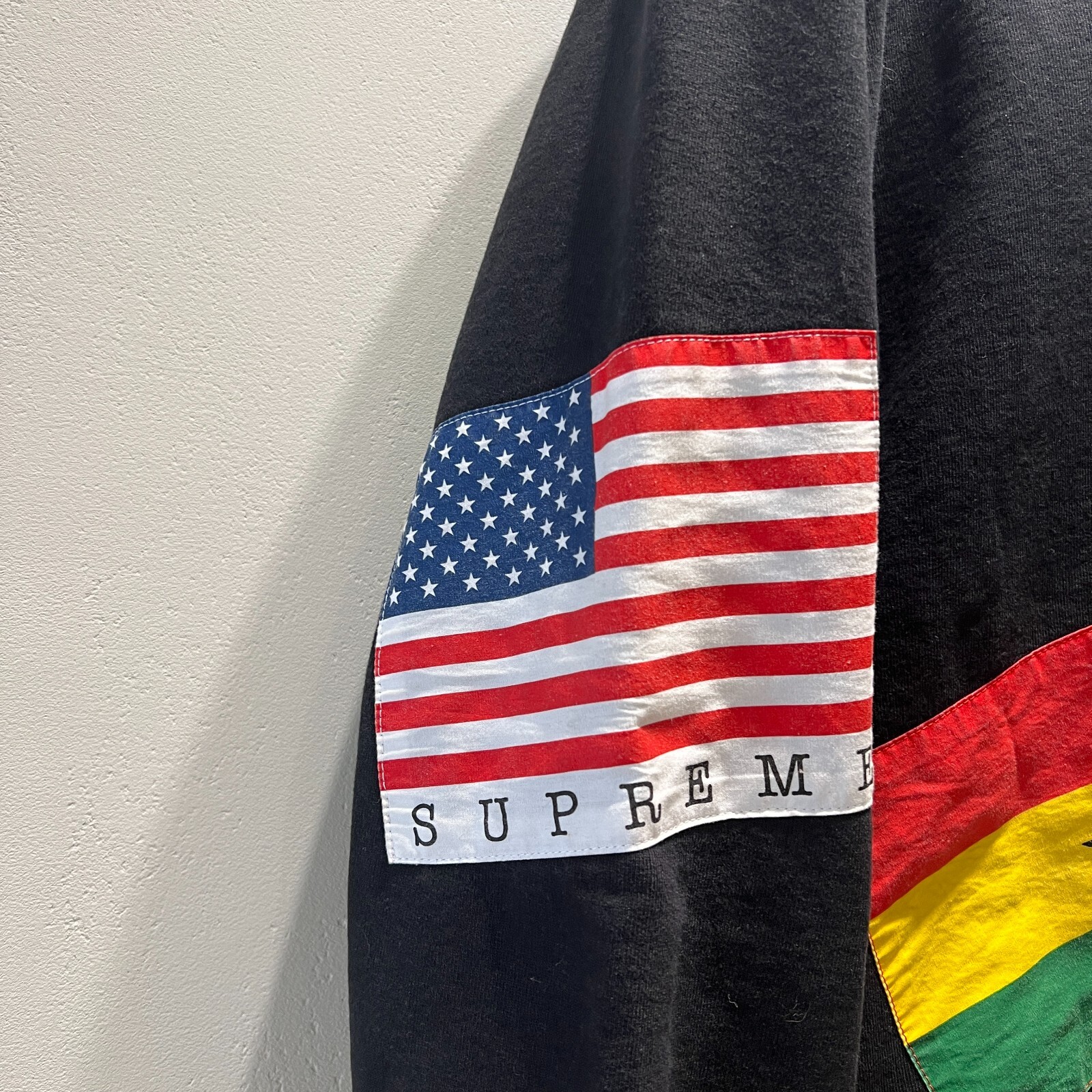 Supreme Flags Patch PulloverHooded Black / Made i… - image 20