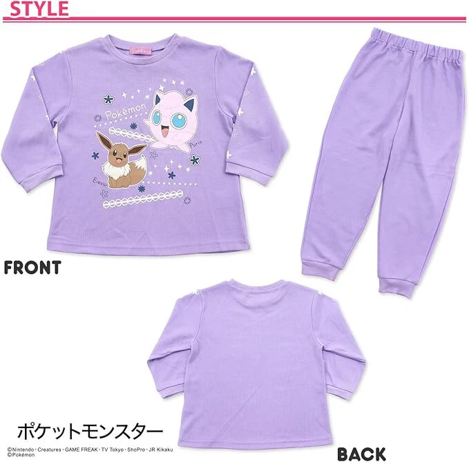 Takara Tomy Arts Pokemon 睡衣套装粉色 110 厘米 L:43.3 英寸 — 第 3/4 张图片