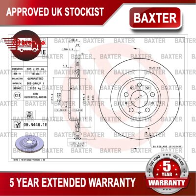 Fits Tesla Model Y 2021- Electric Baxter Rear Brake Disc & Pads Kit