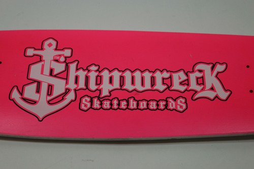 NEW Neon Hot Pink White Shipwreck Skateboard Board Skater Anchor Rare Limited - Picture 3 of 9