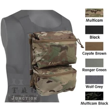 Tactical Pack Zip-on Back Panel Double Pouch Bag for FCPC V5 Plate Carrier Vest