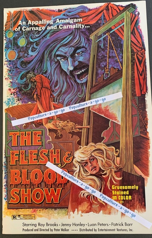 “The Flesh & Blood Show” rare pressbook Brit 1972 sexploitation-gore * Yikes!