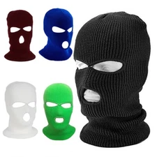 3 Holes Full Face Cover Outdoor Balaclava Knitted Neck Gaiter Ski Mask for Sport