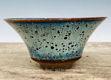 8" Old Song Dynasty Jian Kiln Porcelain Black Spot Pattern Wine Tea Bowl Bowls