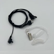 2 Pin 2 Way Radio Earpiece Acoustic Tube Headset with Mic PTT Set Of 2
