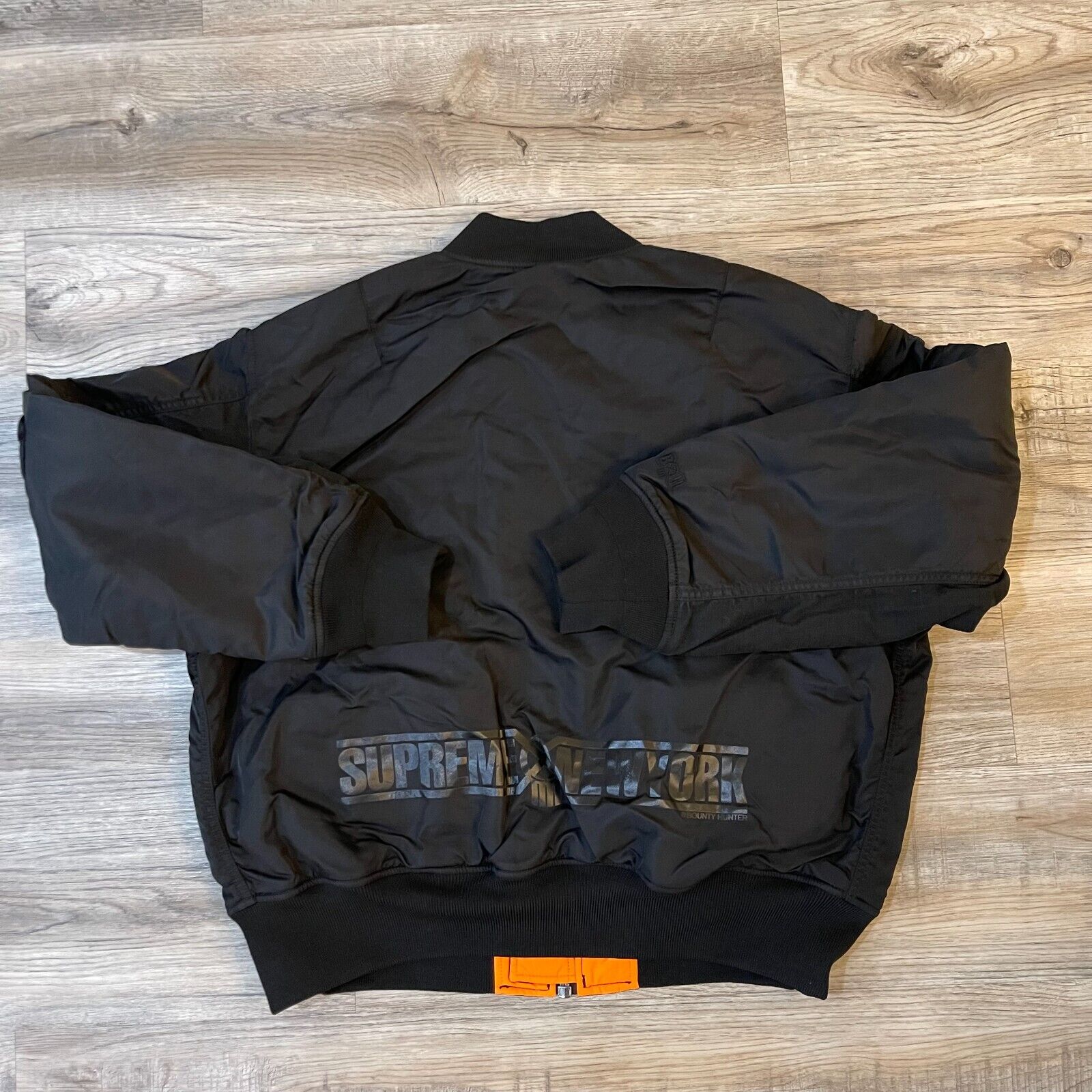 New Supreme x Bounty Hunter MA-1 Reversible Jacket Black Bomber FW23 Size L