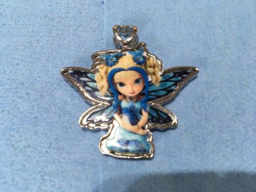 Elfe Sprite Fee emailliert Anhänger, mit silberfarben, blau, Gänseblümchen, Bluebird - Bild 2 von 3