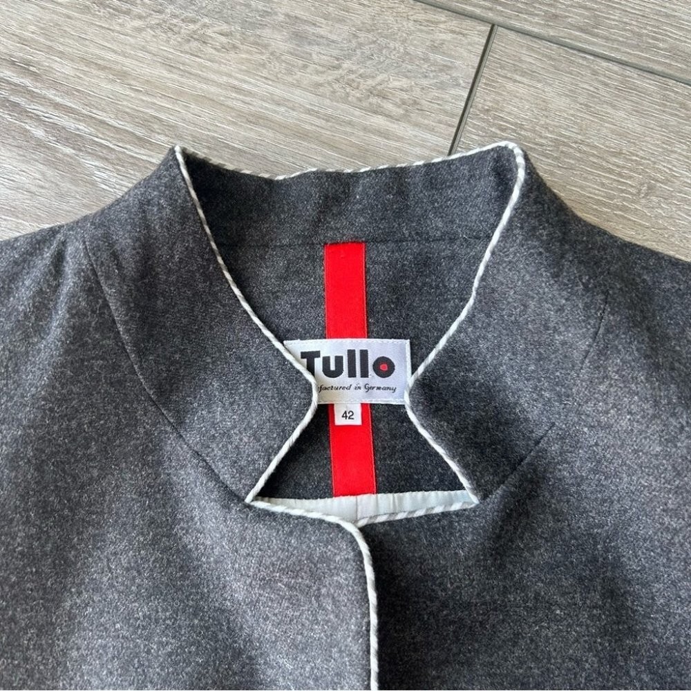 Vintage Tullo Stand Collar Wool Blazer Made in Ge… - image 5