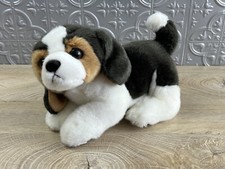 Beagle Plush Miyoni by Aurora Soft White  Brown Dog Puppy Stuffed Animal 10"