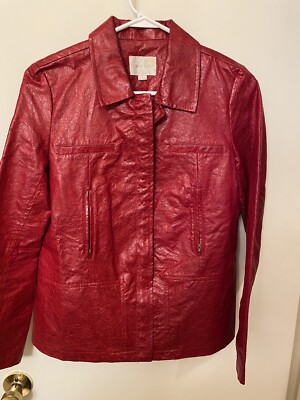 Erin London Snackskin Shimmer Festive Zip Up Jacket Small