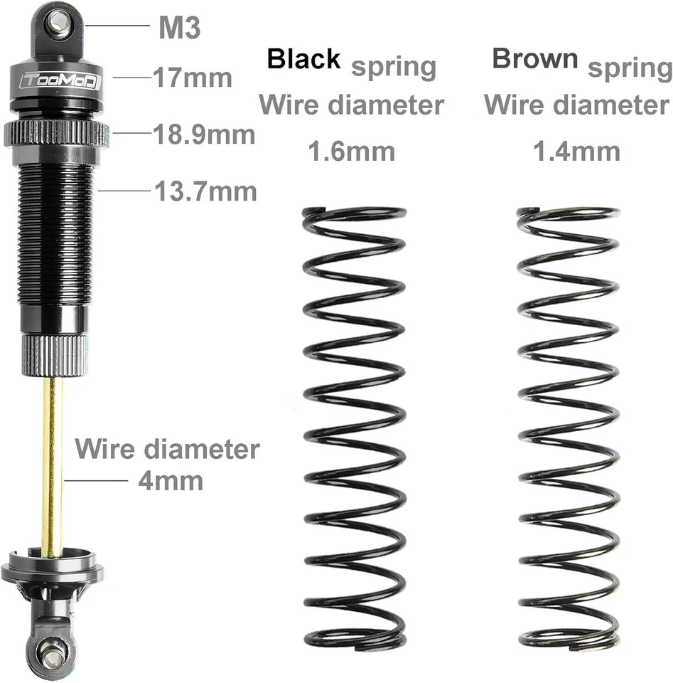90mm/105mm 1/10 Oil Shock Absorber w/Large Hole Damper for Slash 2WD/4WD 4x4 - Image 3 of 4