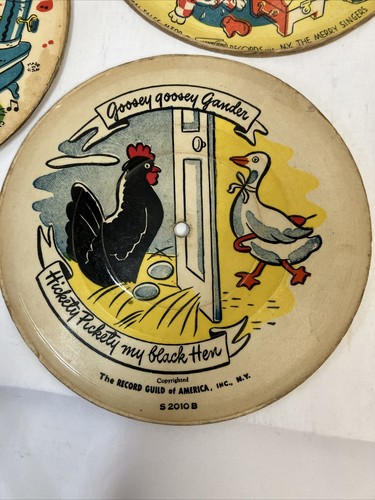 Vintage Kinder BILDSCHALLPLATTEN 4er Set fairer Zustand. Hatte seit der Kindheit.1949 - Bild 9 von 15