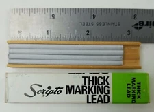 VINTAGE SCRIPTO 4 STICKS THICK MARKING LEAD G440 BLACK 0.120" (0.3MM) THICK 