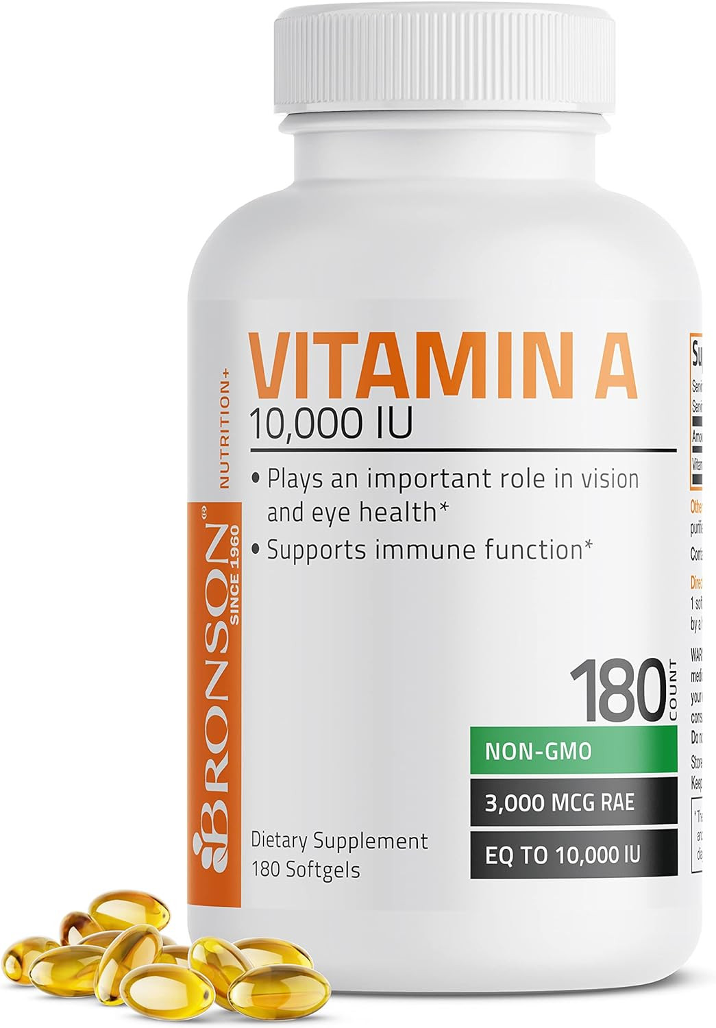Bronson Vitamin a 10,000 IU Premium Non-Gmo Formula Supports Healthy Vision & Im