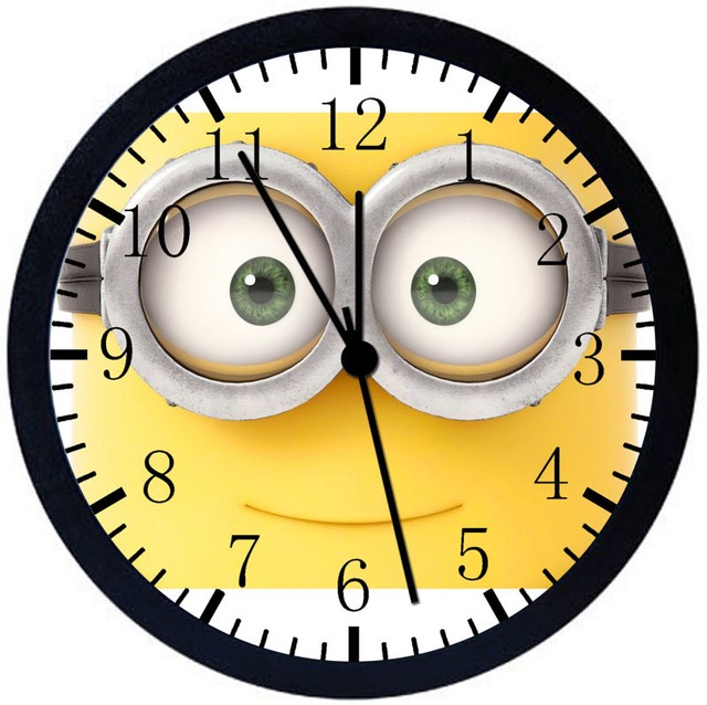 Cute Minions Black Frame Wall Clock E53 eBay