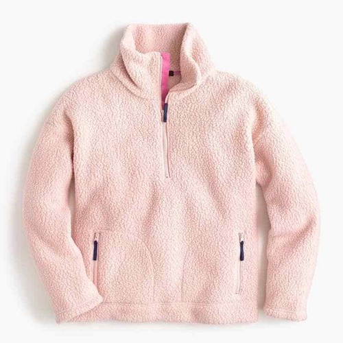pink fleece pullover women's