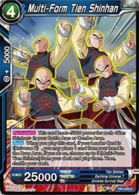 Moderate Play DBS:M Multi-Form Tien Shinhan - TB1-033 - C Tournament of Power (T