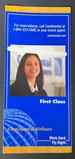 Continental Airlines Ticket Jacket - First Class (9/02)