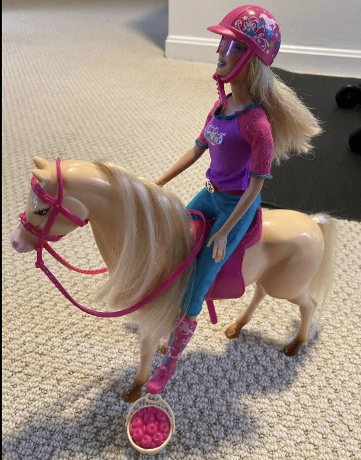 Barbie Doll With Her Beautiful Palomino Riding Horse Accessories