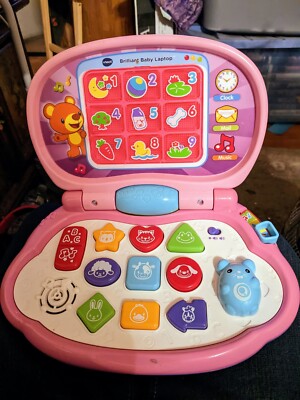 VTech Brilliant Baby Laptop Learning Interactive Travel Kids Light Up TESTED!