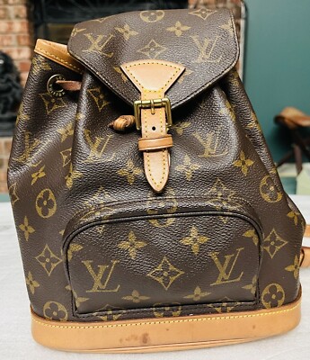 Louis Vuitton LV Monogram Mini MONTSOURIS PM Backpack Brown Bag GREAT