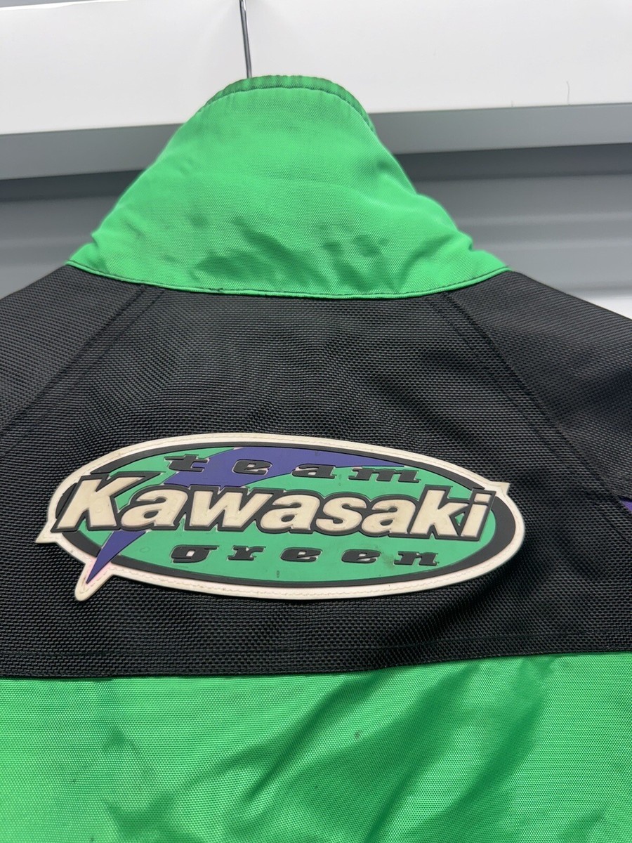 Vintage Kawasaki Team Green Racing Full ZIP Xl 90s Vintage Kawasaki Team Green Racing Full ZIP Xl 90s