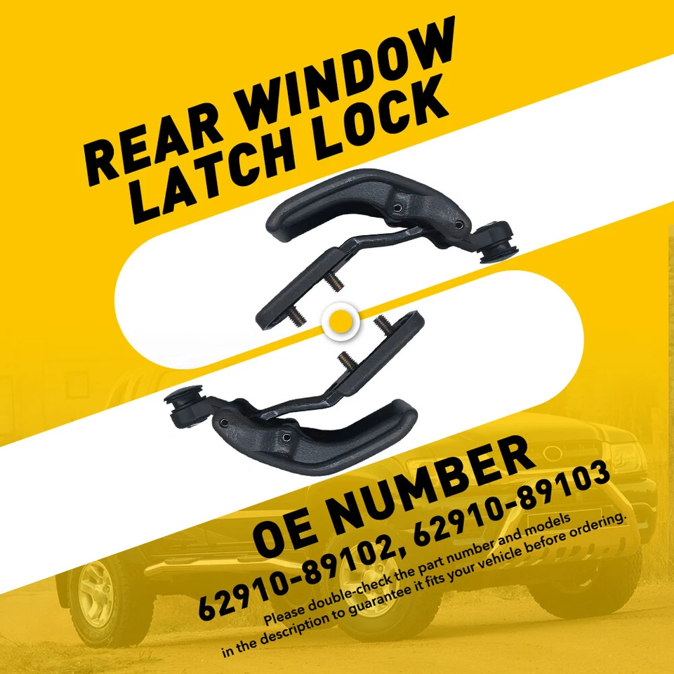 2 peças trava de janela traseira quarto trava para Toyota T100 Tacoma Hilux 1989-2000 - Imagem 2 de 4