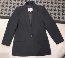 Beautiful Vintage Mondi Black Wool Blend Jacket Blazer  Size 12-14 / 40. New.