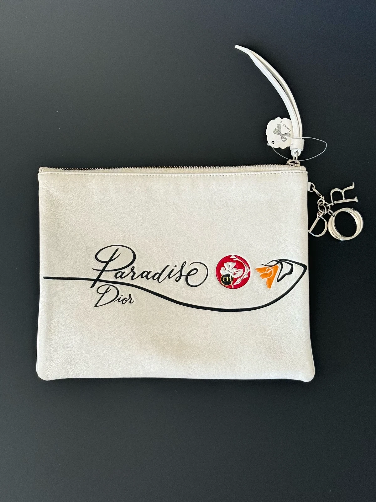 SAC CHRISTIAN DIOR PARADISE 2016 SAC POCHETTE CUIR SAC POCHETTE COULEUR BLANCHE