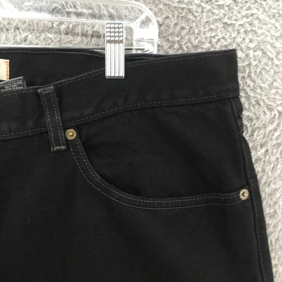 Pantalones de mezclilla Urban Pipeline de pierna recta para hombre 40x30 (40x31 real) algodón negro tiro alto Foto 3 de 4