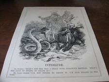 1917 Original POLITICAL CARTOON - WWI USA WAR St Patrick w SINN FEIN Snake IRISH