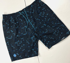 Stio Shorts 36 CFS Adrenaline Blue Board Swim Geometric Print lined 9" inseam