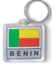 BENIN DOUBLESIDED FLAG KEYCHAIN WITH RING - NEW - FREE SHIPPING
