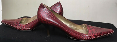 ZIPATTO MADE IN ITALY TODO EM COURO PYTHON WINE LEATHER WOMEN'S SZ38 EXCLUSIVE  