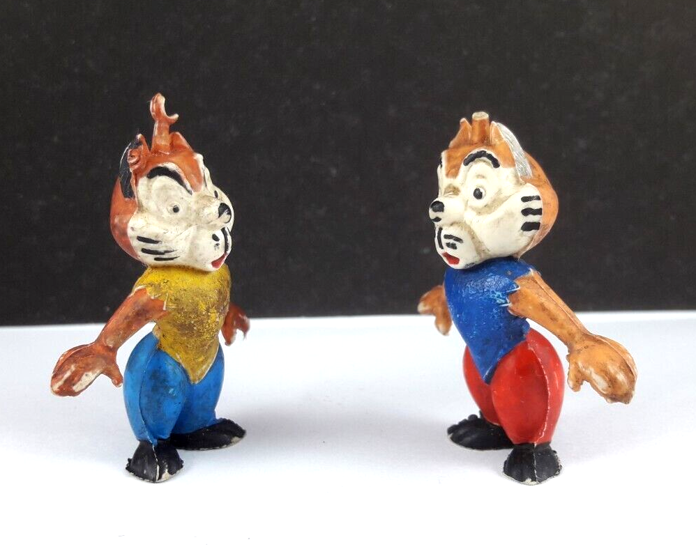 1960s Vtg Disney's Chip & Dale Lot of 2 Miniature Toys